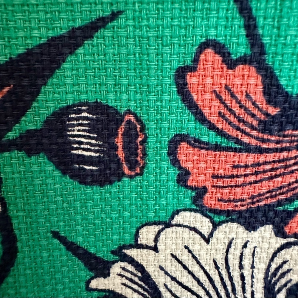 J. Crew Green Floral Basketweave Short Pencil Skirt Size 2 - Picture 3 of 10